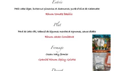 Menu spécial Rhums – Jeudi soir 05 décembre 2019
